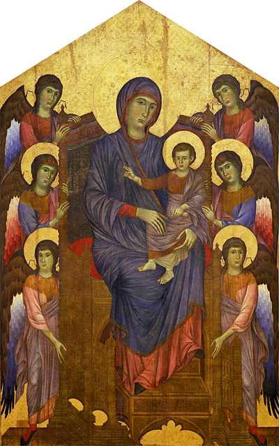 La Vierge et l'Enfant en majesté entourés de six anges