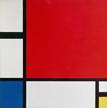 Composition en rouge, bleu et jaune