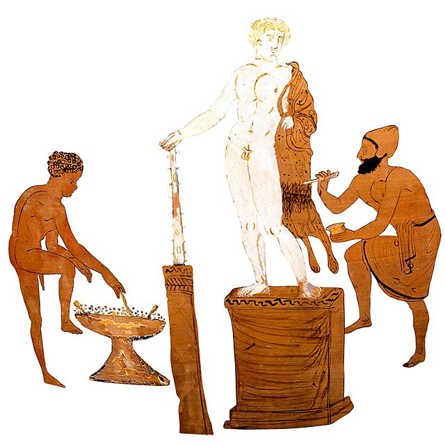 Sculpteur au travail avec son assistant