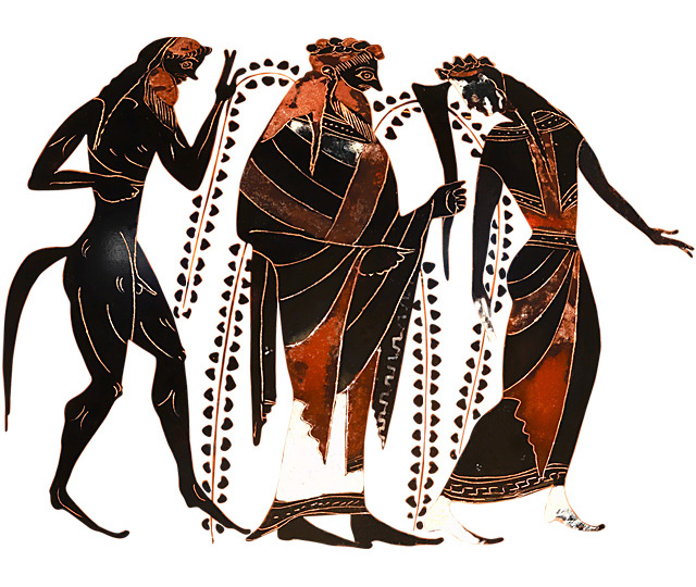 Dionysos avec un satyre et une ménade