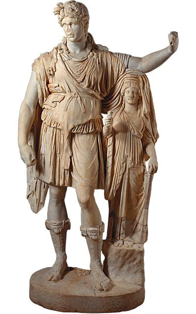 Dionysos s'appuyant sur une figure féminine